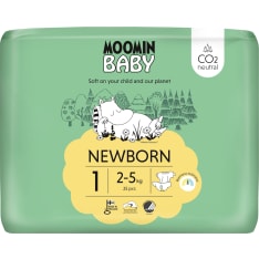 Moomin Baby Newborn koko 1, 2-5 kg 25 kpl teippivaippa