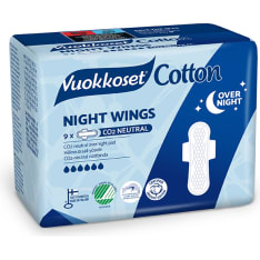 Vuokkoset Cotton Night Wings 9 kpl yöside
