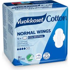 Vuokkoset Cotton Normal Wings 12 kpl ohutside