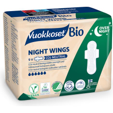 Vuokkoset Bio Night Wings 9 kpl yöside