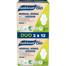 Vuokkoset Bio Normal Wings 2x12 kpl ohutside