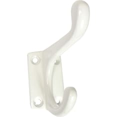 Pisla 75 mm aluminum/white clothes hook