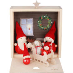 The Elf house is handmade of natural materials and is a perfect Christmas decoration or valued gift. Measures when opened 24 ...