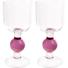 Aarikka Kupla pink wine glass 2 pcs