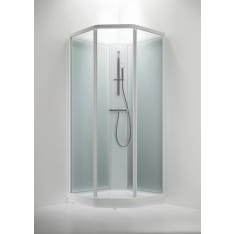 INR Bric 2 90x90 cm frost/clear glass white frame shower cubicle