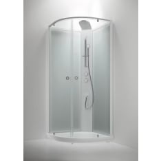 INR Bric 4 91x91 cm clear frost/clear glass white frame shower cubicle