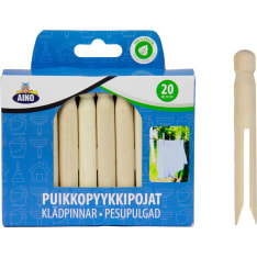 Aino 20 kpl puu puikkopyykkipojat