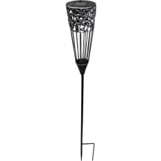 Valley Solar torch black metal 12x12x99cm