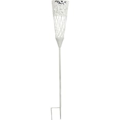 Valley Solar torch white metal 12x12x99cm