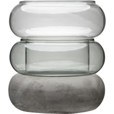 Muurla Rinkeli harmaa 18,5cm kynttilälyhty/maljakko