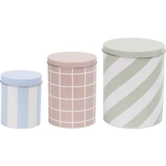 Muurla blue, green, beige 3-piece storage jar set
