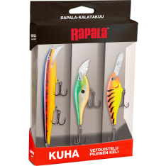 Rapala Kalatakuu Kuha pilvisen kelin uistinlajitelma