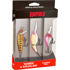 Rapala Kalatakuu Taimen&Kirjolohi pilvisen kelin uistinlajitelma