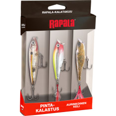 Rapala Kalatakuu Pintakalastus aurinkoisen kelin uistinlajitelma