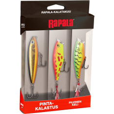 Rapala Kalatakuu Pintakalastus pilvisen kelin uistinlajitelma
