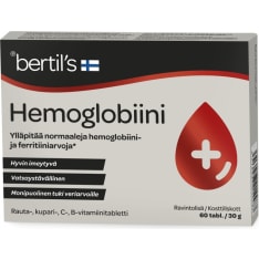 Bertil`s Hemoglobiini 60 tabl. ravintolisä