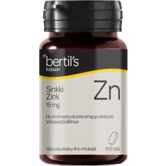 Bertil`s 15 ml Sinkki 100 tabl. ravintolisä