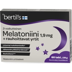 Bertil's Melatoniini 1,9 mg 60 tabl ravintolisä