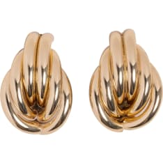 Cailap hanging red knot gold coloured earrings