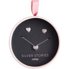 Cailap Heart silver earring set gift box