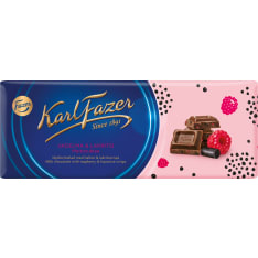 Karl Fazer Raspberry&Licorice 200 g milk chocolate bar