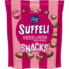 Fazer Suffeli Snacks Vadelma 140 g karkkipussi