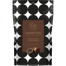 Fazer Chocolate & Liquorice 140 g lakritsi karkkipussi