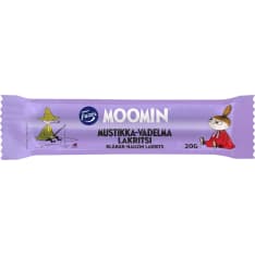 Fazer Moomin Mustikka-Vadelma 20 g lakritsipatukka