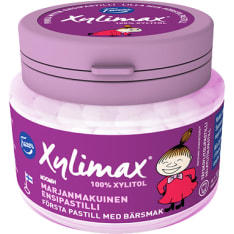 Xylimax Moomin 85 g marjanmakuinen täysksylitolipastilli karkkirasia