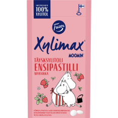 Fazer Xylimax Moomin mansikanmakuinen täysksylitoli 38 g ensipastillit