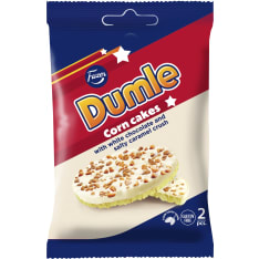 Fazer Dumle corn cakes with white chocolate and salty caramel 2pack 33g