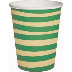 Vihreät raidat 12 x 10 kpl 250ml pahvimuki