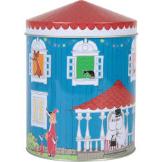 Moomin house figures in a jar
