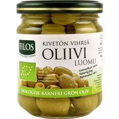 Filos 200/100 g suolavedessä vihreä kivetön luomuoliivi