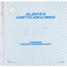 Plastipap 20 x 21 cm lähetys-/laskulomakelehtiö