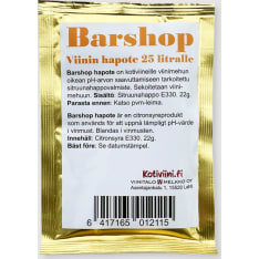 Barshop sitruunahappo hapote 22g