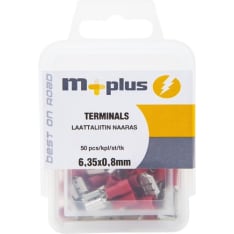 M+ punainen 6,35x0,8mm naaras 50kpl laattaliitin