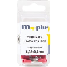 M+ punainen 6,35x0,8mm uros 10kpl laattapistoke