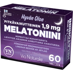 Hyvän Olon Pitkävaikutteinen Melatoniini 1,9 mg 60 tabl ravintolisä