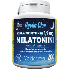 Hyvän Olon 1,9 mg melatoniini 200 tabl ravintolisä