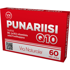 Punariisi Q10+B6+B12+foolihappo 60 tabl ravintolisä
