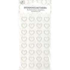 Pearl heart sticker white