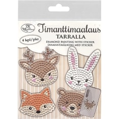 J.K. Primeco 4pcs Animals Diamond painting with sticker