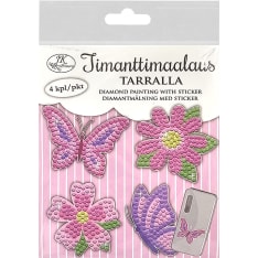 J.K. Primeco 4kpl Perhoset ja kukat Timanttimaalaustarra