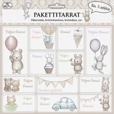Gift tag sticker Pehmolelut 3pcs