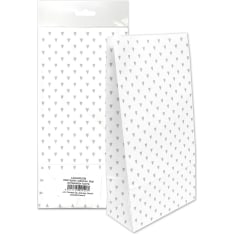 Paper bag Heart white 5pcs