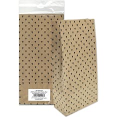 Paper bag Heart black recycled brown 5pcs