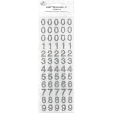 Rhinestone sticker numbers silver