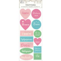 Text sticker Onnittelut pastel