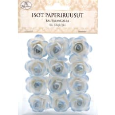 Paper rose big light blue 12pcs